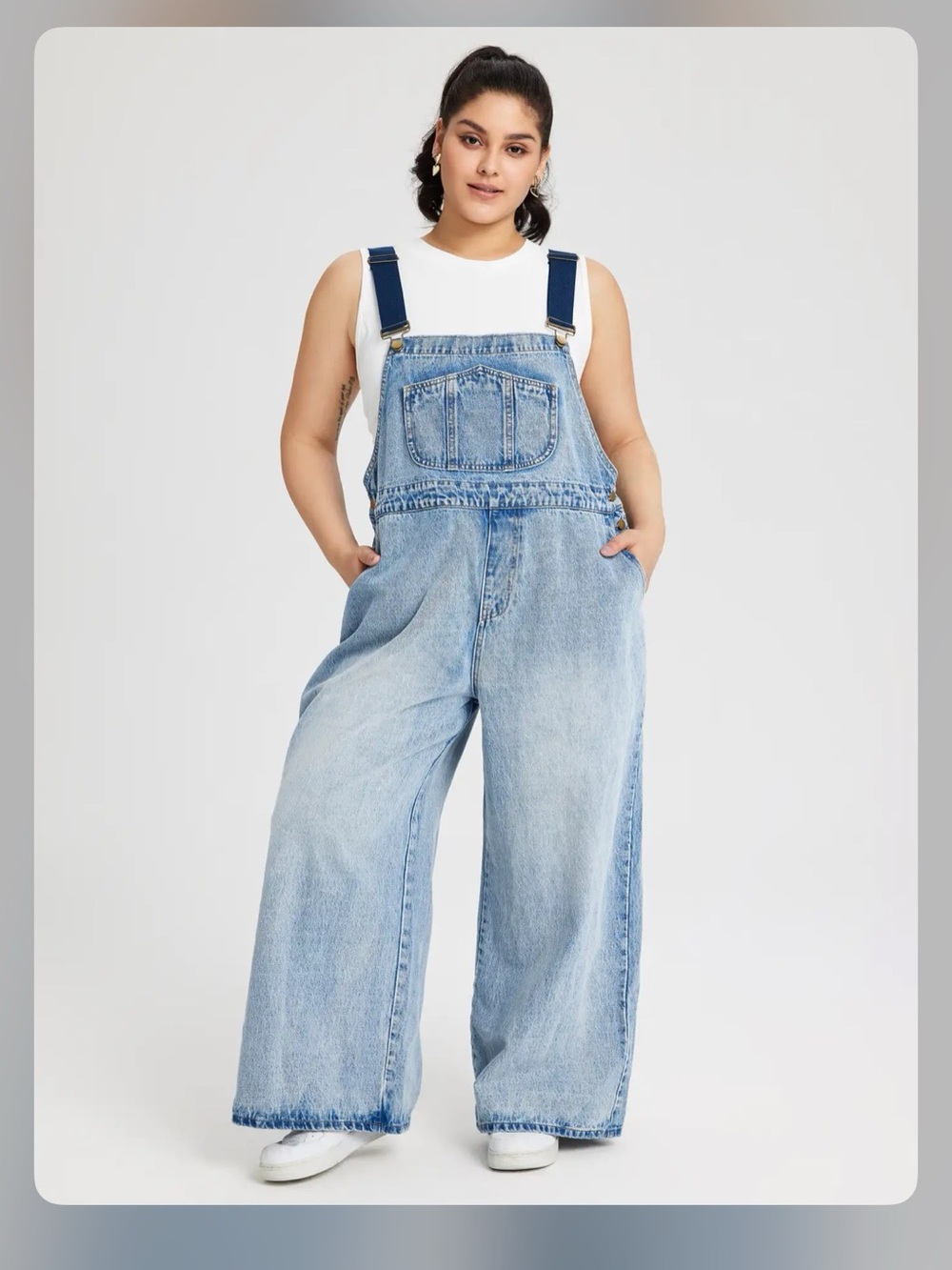 Cider DENIM POCKET WIDE LEG JUMPSUIT CURVE & PLUS 2XL cr27-10 - Picture 1 of 6